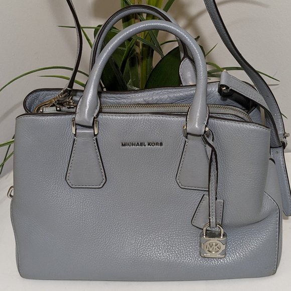 Michael Kors Convertible Tote Large Mercer Shoulder Bag Denim Blue - Picture 2 of 16